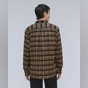 Everlane Shirt Mens Brown The Brushed Flannel Button Down Plaid Beech